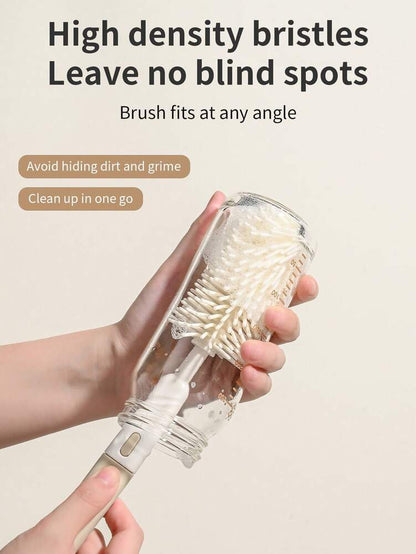 6-in-1 Baby Silicone Bottle Cleaning Set with Pacifier Brush, Straw Cleaner and Bottle Mouth Brush, Soft Bristle Tools for Newborn Feeding Essentials