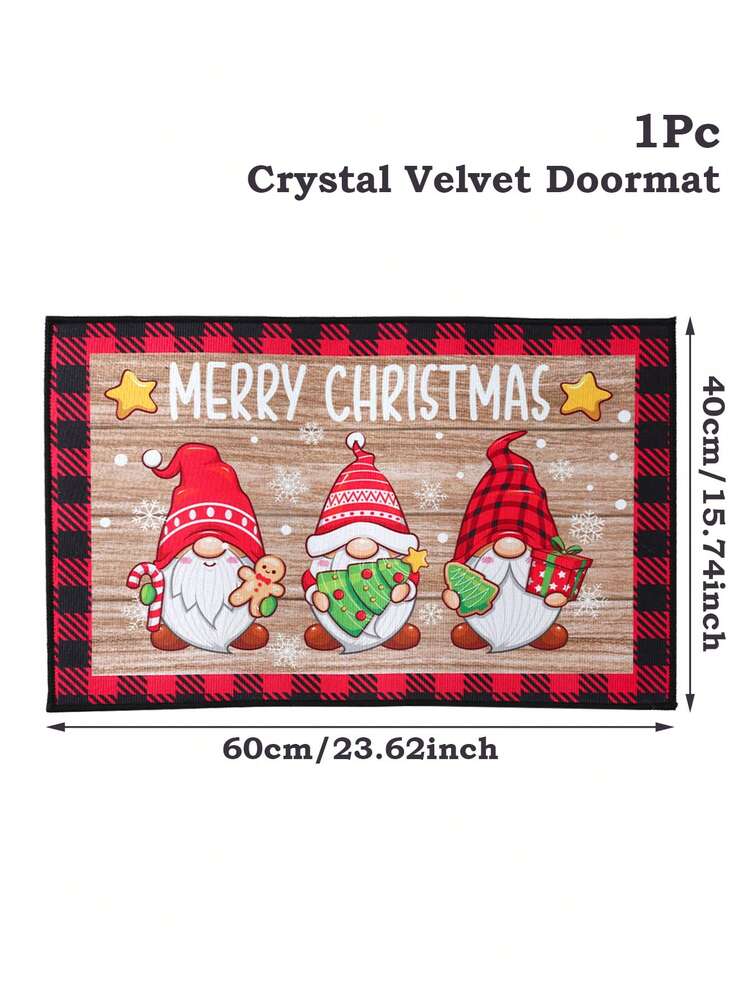 2pcs Merry Christmas Doormat Set, Gnome and Snowflake Design, Non-Slip Washable Floor Mats for Kitchen, Entryway, or Holiday Home Decoration 2026