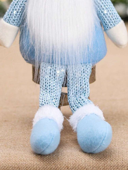 Christmas Gnome Ornament with Knitted Hat, Cute Faceless Figurine Decor, Festive Christmas Tree Decoration and Gift for Home, Table, or Office