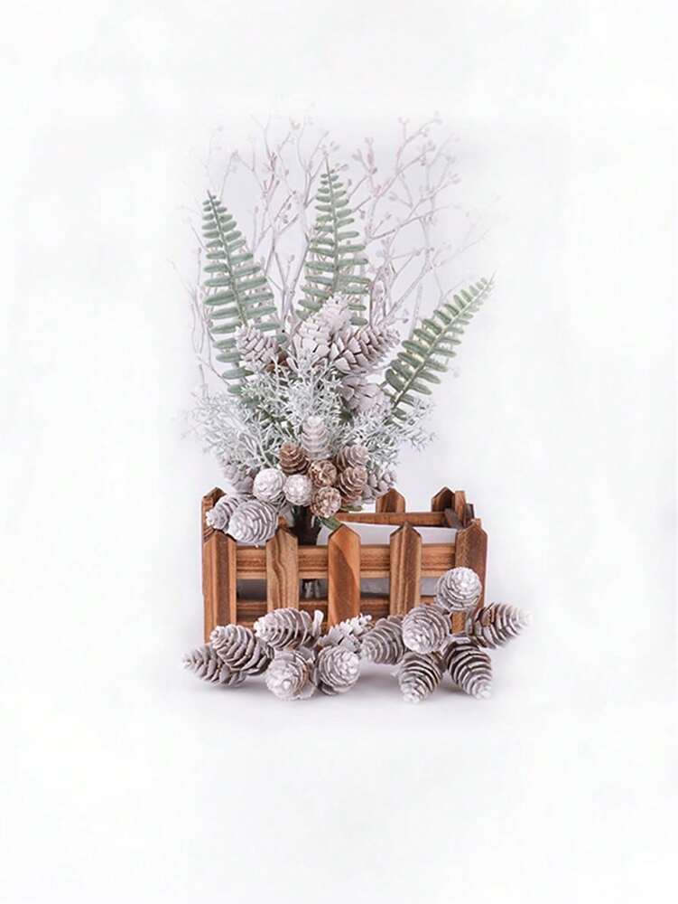 White Artificial Pinecones Set (10/30pcs), Decorative Pieces for DIY Christmas Wreaths, Bouquets & Winter Holiday Home Decor