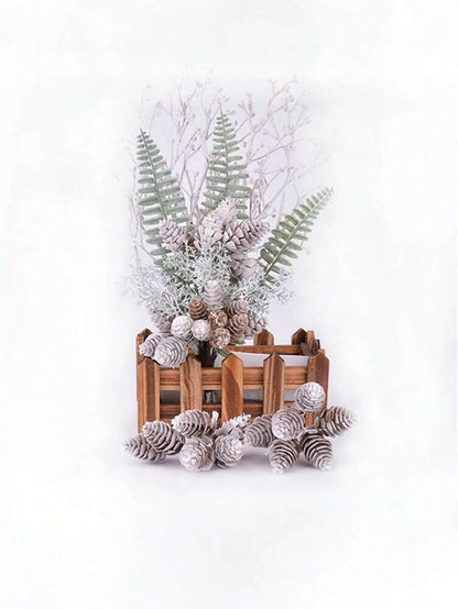 White Artificial Pinecones Set (10/30pcs), Decorative Pieces for DIY Christmas Wreaths, Bouquets & Winter Holiday Home Decor