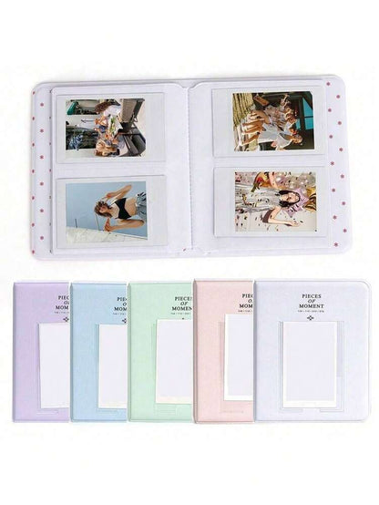 64-Pocket Photo Album for Fujifilm Instax Mini 12/11/9, Compact Instant Camera Picture Book for Cards, Tickets & Travel Memories (1pc)