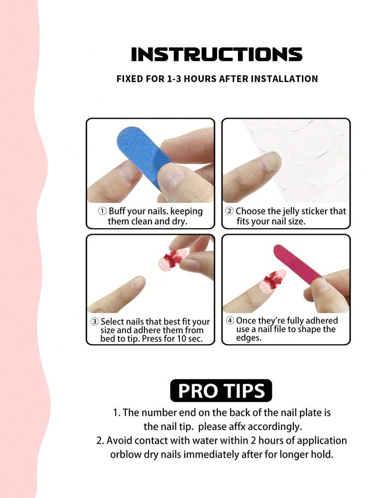 24pcs Medium Almond Press On Nails, 3D Cute Kitty And Puppy Design With Pearl Bow Heart Gems, Sweet Nail Set For Women Date Party Wear