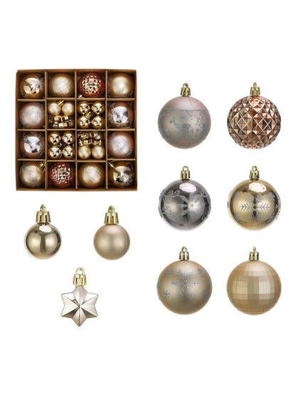 44pcs Sequined Christmas Tree Ball Ornaments, Glitter Decorative Holiday Tree Baubles, Perfect for Christmas Parties and Home Decoration