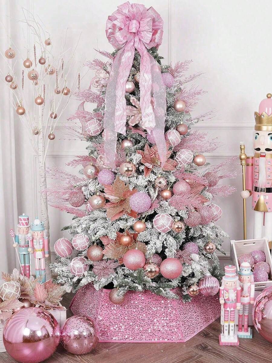 20pcs Glitter Cedar Pine Needles with Sequins, Artificial Blue and Pink Leaves for DIY Garlands, Wedding Bouquets, and Winter Holiday Home Decor