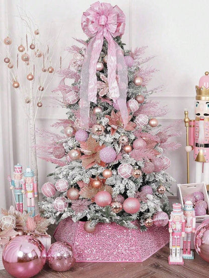 20pcs Glitter Cedar Pine Needles with Sequins, Artificial Blue and Pink Leaves for DIY Garlands, Wedding Bouquets, and Winter Holiday Home Decor