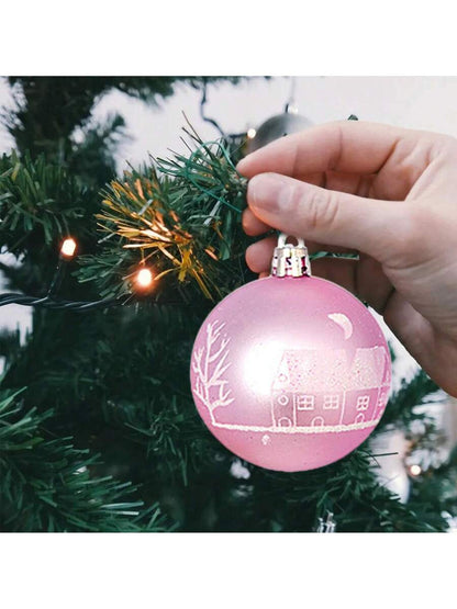 44pcs Sequined Christmas Tree Ball Ornaments, Glitter Decorative Holiday Tree Baubles, Perfect for Christmas Parties and Home Decoration