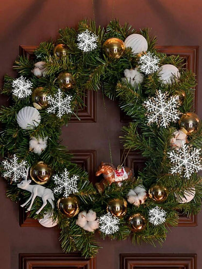 30pcs Artificial White Snowflake Christmas Tree Decorations, Hanging Winter Ornaments for Christmas Trees & Holiday Home Decor