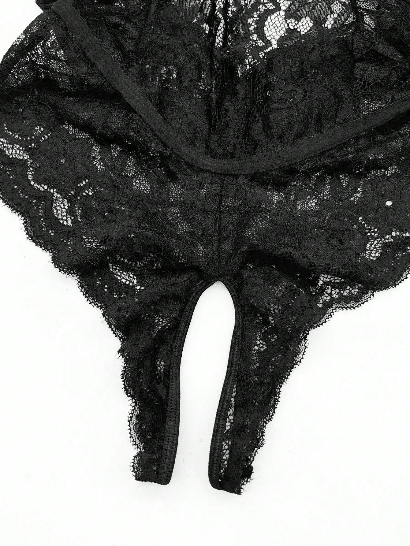 Women Floral Lace Teddy Bodysuit With Plunging Neckline And Open Back Design, Lightweight Lace Fabric, One-Piece Construction, Flexible Fit, Suitable For General Wear And Outfit Styling