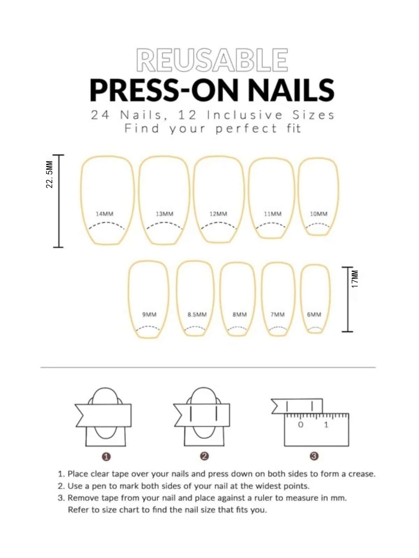 24pcs Medium Almond Matte Press On Nails, Solid Color White Black Pink Blue Multi Tone Set, Full Coverage Nails For Women And Girls