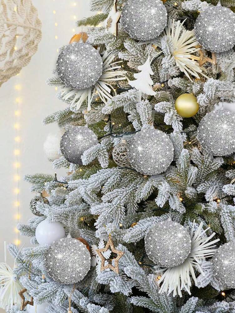 12pcs Champagne Christmas Ball Ornaments, 3.15-Inch Shatterproof Baubles, Elegant Tree Decorations for Weddings, Holidays, and Party Displays