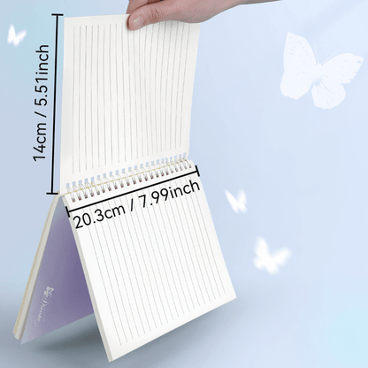 4pcs A5 Spiral Notebooks Set, 120 Pages Each, Butterfly and Love Letter Design, Elegant Lined Journals for School or Office Supplies