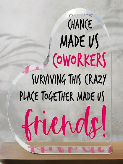 Heart-Shaped Acrylic Table Decor, Friendship Gift for Friends or Loved Ones, Perfect Birthday or Holiday Keepsake for Bedroom, Living Room, or Office