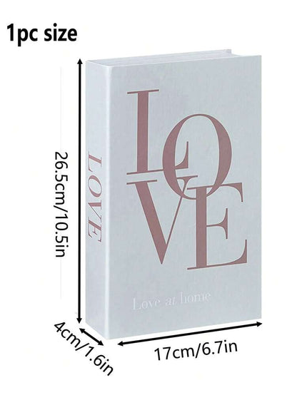 3pcs LOVE AT HOME Decorative Books Set, Stylish Faux Book Ornaments for Coffee Table, Shelf or Office Decor, Creative Living Room Display Props