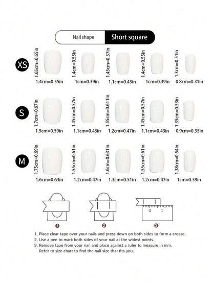 10pcs Handmade Christmas Press On Nails, Short Nails With Tree Reindeer And Cherry Decorations, Acrylic Nail Set For Women Holiday Gift