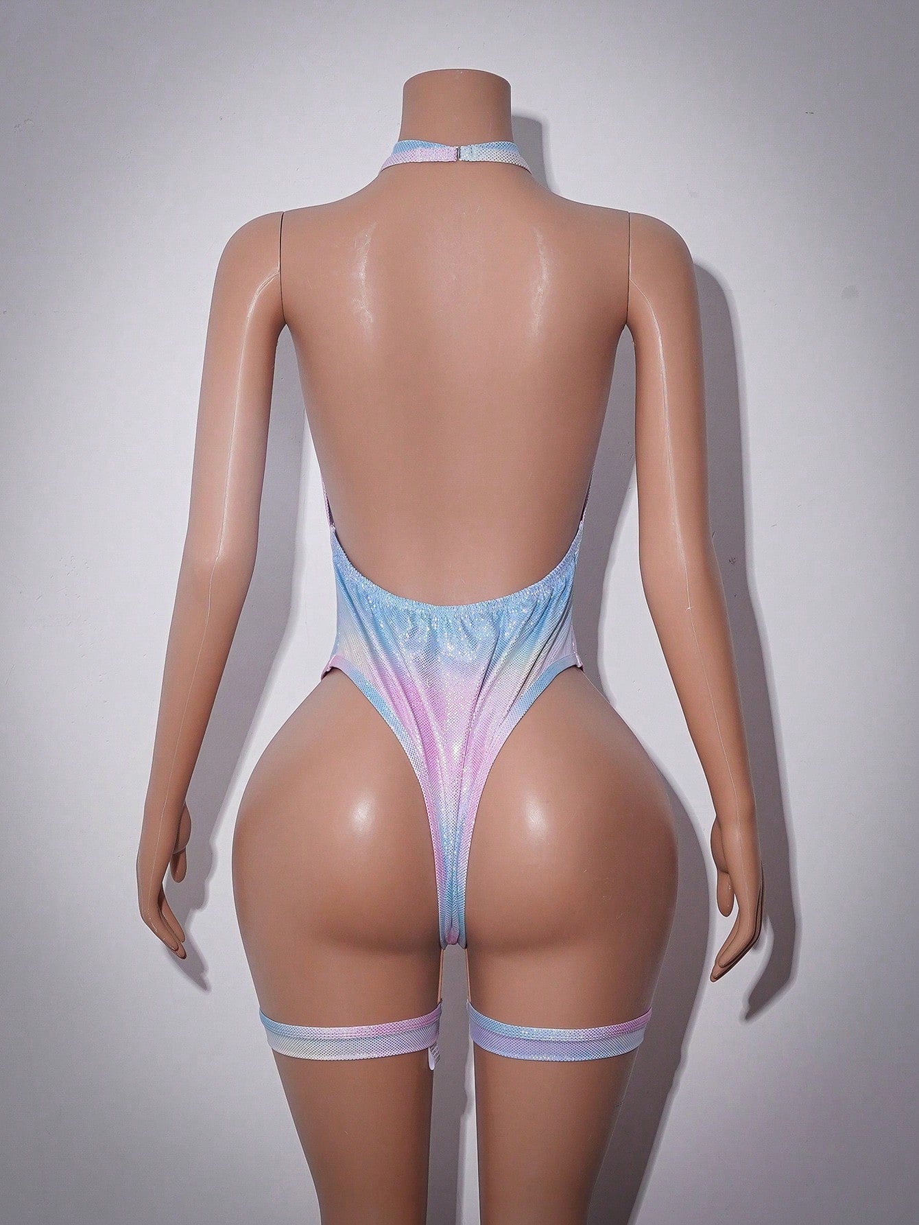 Women's Ombre Hollow-Out Sequin Halter Sexy Jumpsuit