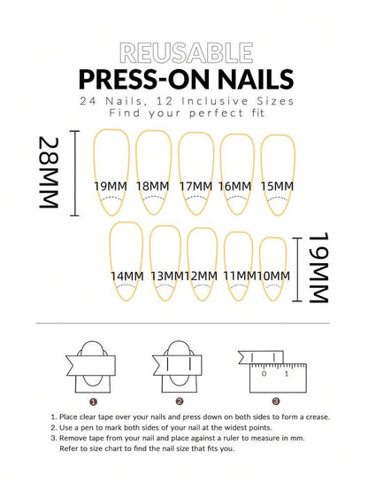 24pcs Almond Red White Rabbit Press On Nails, Ribbon And Heart Design, Cute Christmas Nail Set For Women Girls Holiday Wear