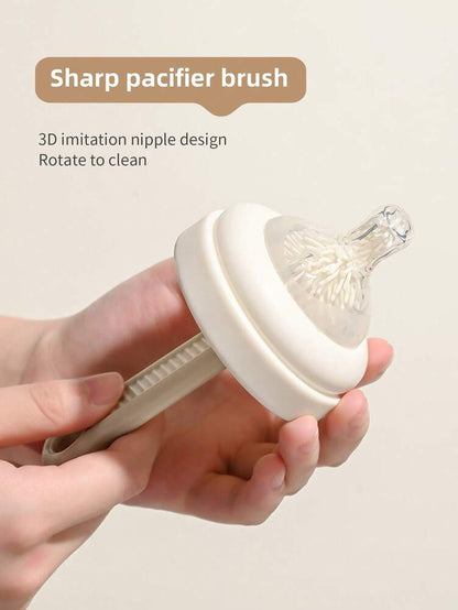 6-in-1 Baby Silicone Bottle Cleaning Set with Pacifier Brush, Straw Cleaner and Bottle Mouth Brush, Soft Bristle Tools for Newborn Feeding Essentials