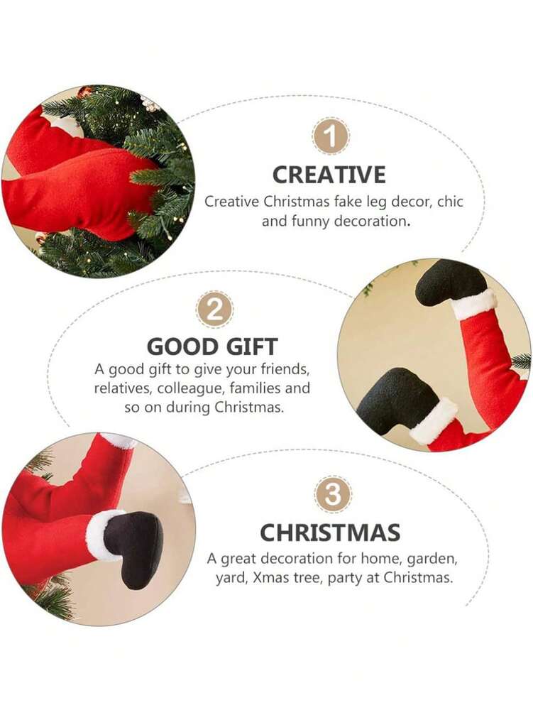 Christmas Elf Legs Tree Topper Decoration, Plush Stuffed Elf Body Ornament for Holiday Trees, Fun Fireplace and Party Decor for Home or Office