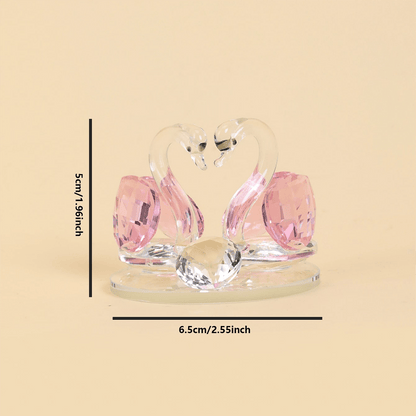 1pc Crystal Swan Figurine, Elegant Glass Ornament for Home or Office Decoration, Romantic Table Display Decor
