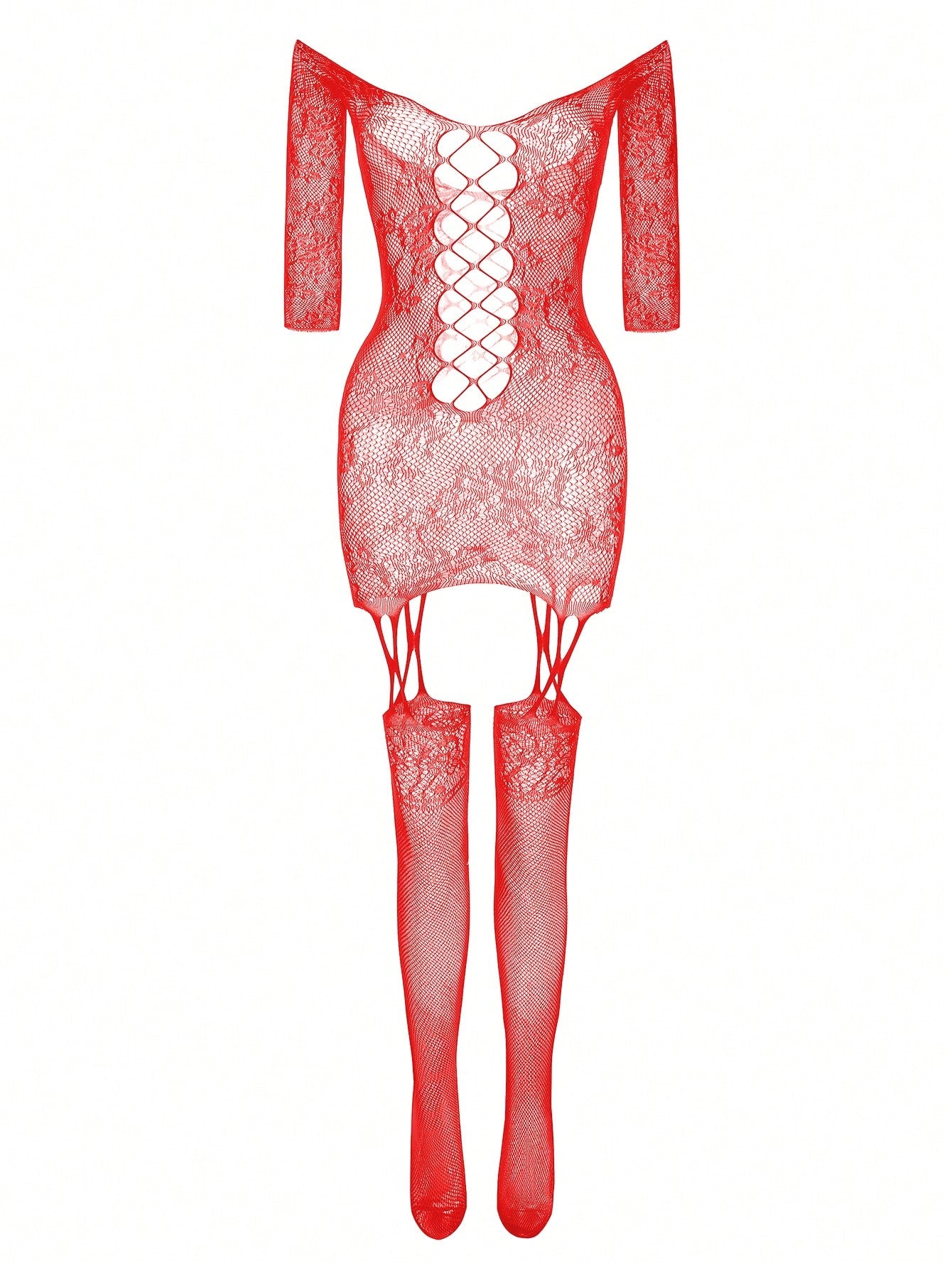 1pc Sexy High Stretch Semi-Sheer Floral Printed Bodystocking, Suitable For Parties, Galas, Clubs, Plus Size