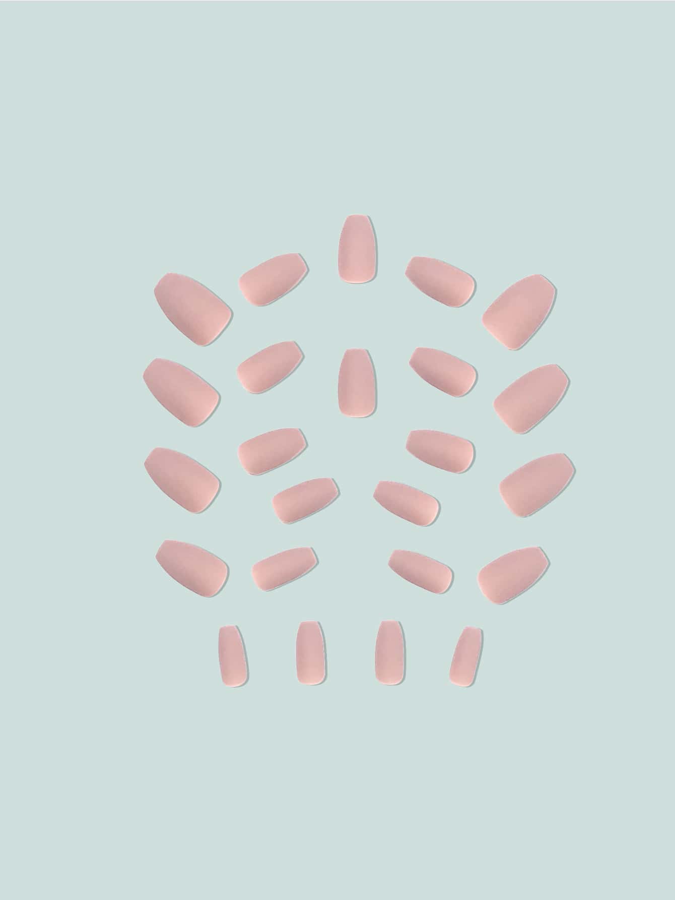 24pcs Medium Almond Matte Press On Nails, Solid Color White Black Pink Blue Multi Tone Set, Full Coverage Nails For Women And Girls