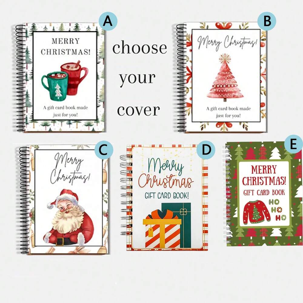 DIY Christmas Gift Card Book, Spiral-Bound Greeting Card Holder, Creative Holiday Card Organizer Book