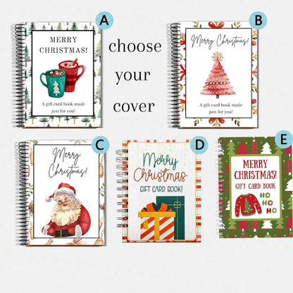 DIY Christmas Gift Card Book, Spiral-Bound Greeting Card Holder, Creative Holiday Card Organizer Book