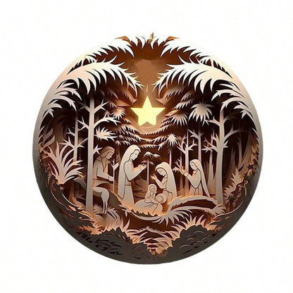 12-Piece Wooden Nativity Scene Set, Hand-Carved Christmas Manger Figures for Table & Shelf Display, Rustic Religious Holiday Home Decor Gift