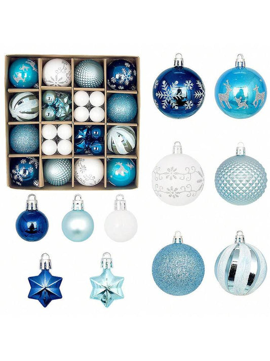 44pcs Sequined Christmas Tree Ball Ornaments, Glitter Decorative Holiday Tree Baubles, Perfect for Christmas Parties and Home Decoration