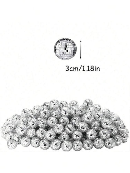 20pcs Silver Mirror Disco Ball Ornaments, Small Reflective Hanging Decorations for Disco Parties, Christmas Trees, Birthdays, and 70s-Themed Weddings