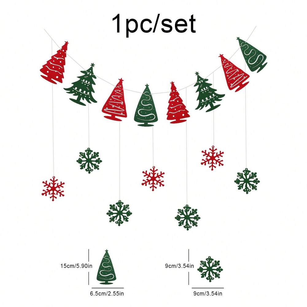 Christmas Snowflake Garland Set, Hanging Party Decoration for Home, Tree, or Wall, Festive Ornament Set for Holiday Celebrations