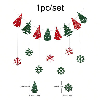 Christmas Snowflake Garland Set, Hanging Party Decoration for Home, Tree, or Wall, Festive Ornament Set for Holiday Celebrations