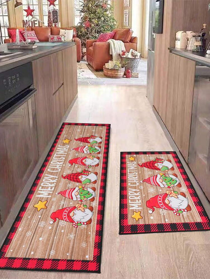 2pcs Merry Christmas Doormat Set, Gnome and Snowflake Design, Non-Slip Washable Floor Mats for Kitchen, Entryway, or Holiday Home Decoration 2026