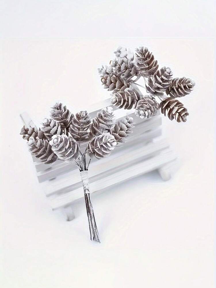 White Artificial Pinecones Set (10/30pcs), Decorative Pieces for DIY Christmas Wreaths, Bouquets & Winter Holiday Home Decor