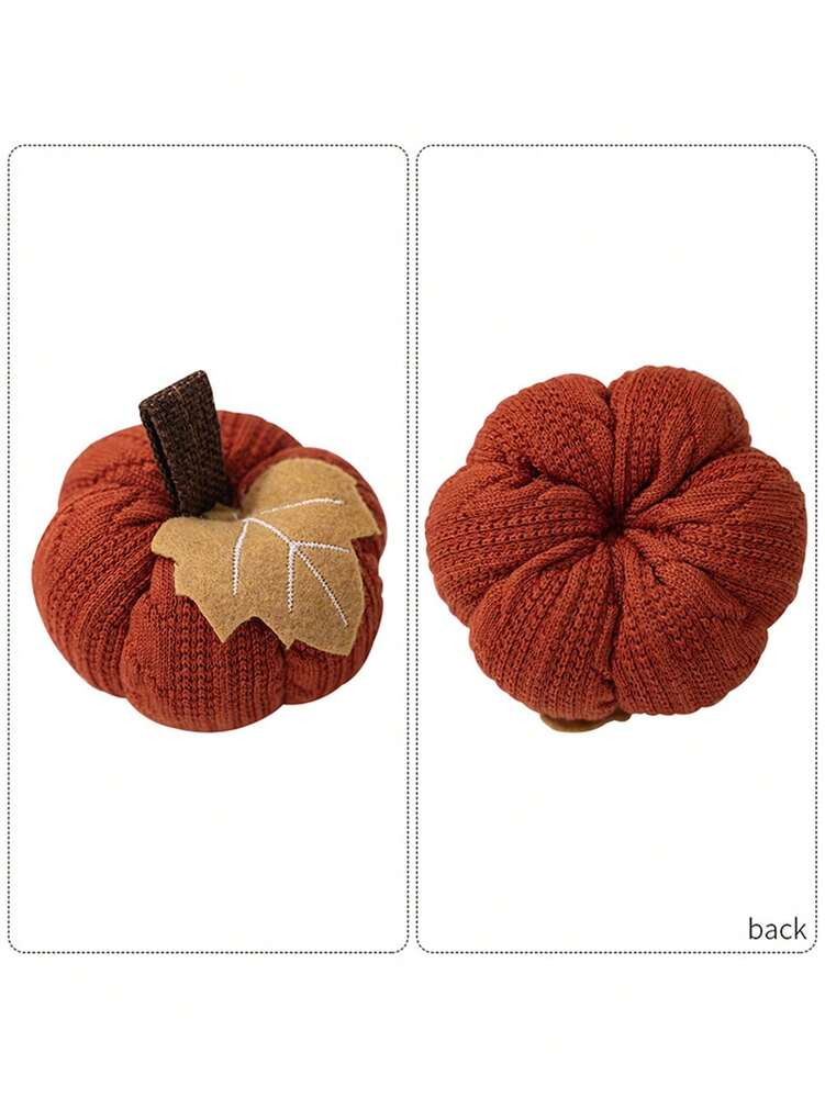 Knitted Orange Pumpkin Hanging Decoration, 1/3pcs Thanksgiving Harvest Ornaments for Home, Table, or Party Displays, Autumn and Fall Festival Decor