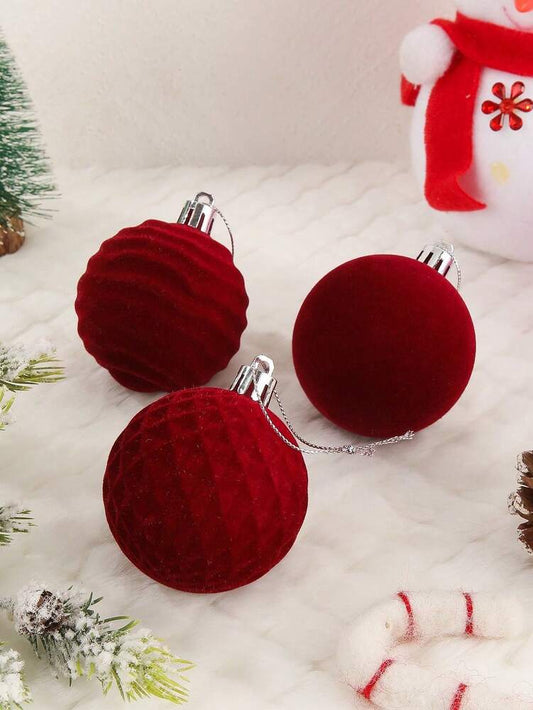 16pcs Velvet Christmas Ball Ornament Set, 2.8" Shatterproof Decorative Foam Spheres, Elegant Holiday Tree Decorations for Home Decor