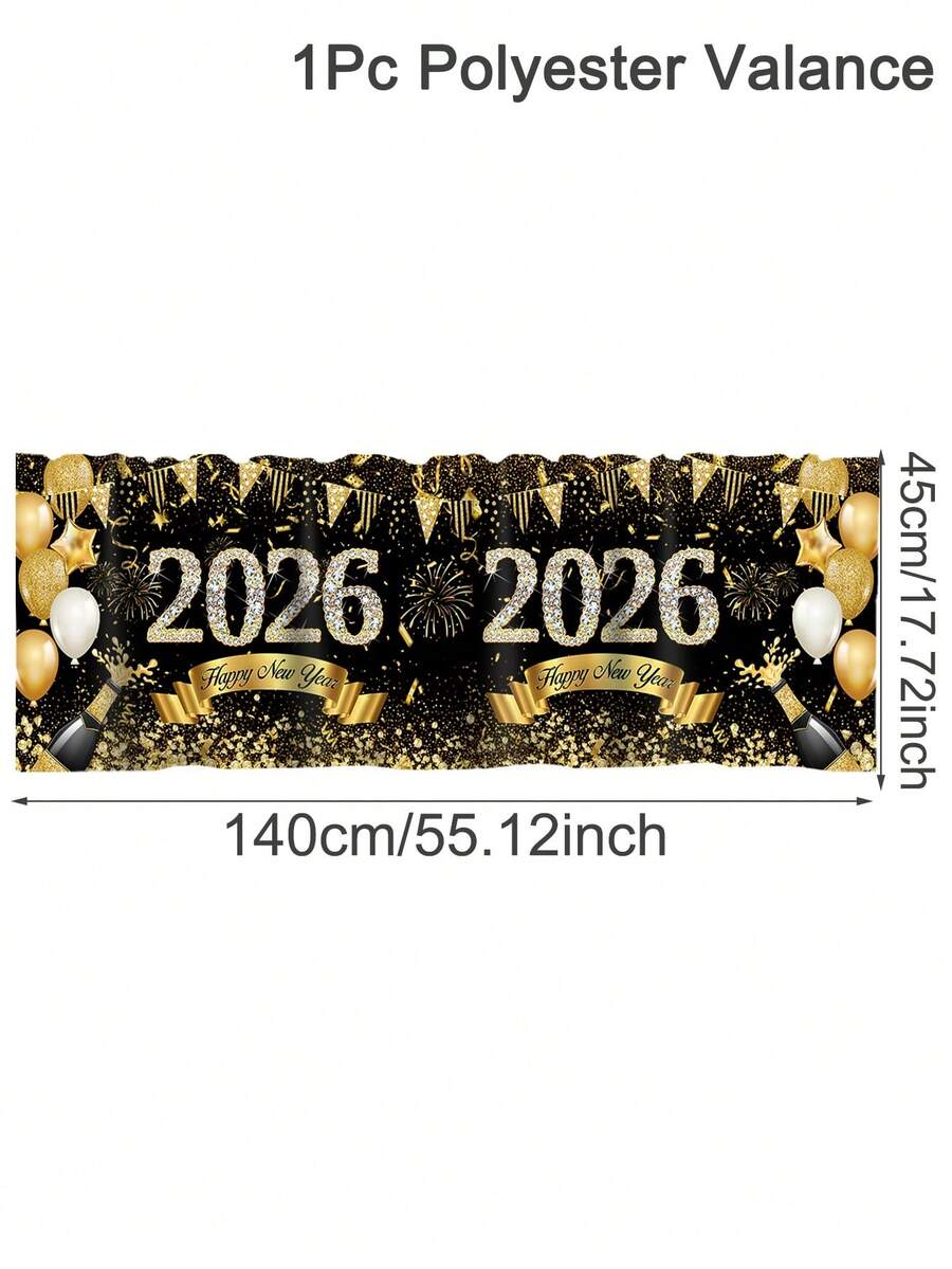 Santa Claus & Snowman Christmas Curtain Valance, 1–2 Piece Polyester Window Decor with Rod Pocket for Kitchen, Living Room or Bedroom