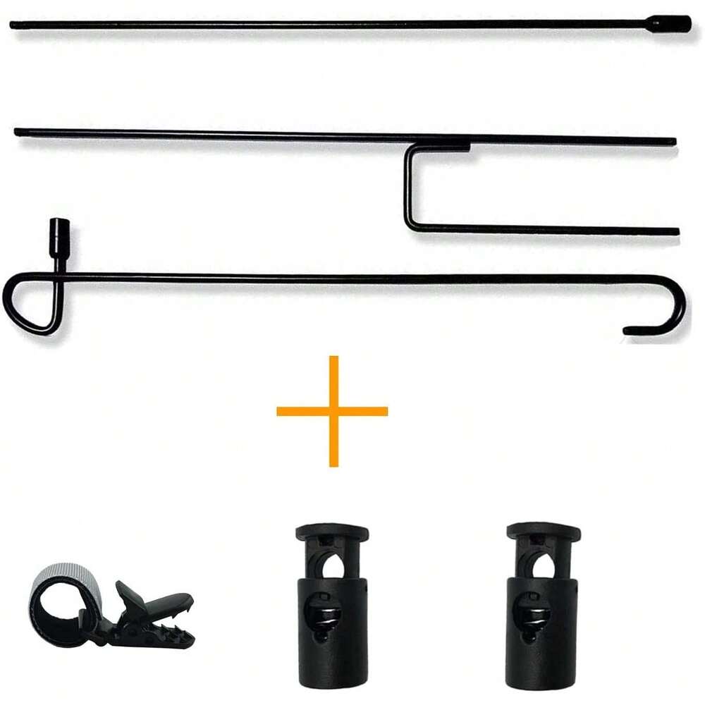 Garden Flag Stand Holder with Stopper and Clip, Powder-Coated Metal Pole for Outdoor Seasonal Flags, Weatherproof Yard and Lawn Decoration Display