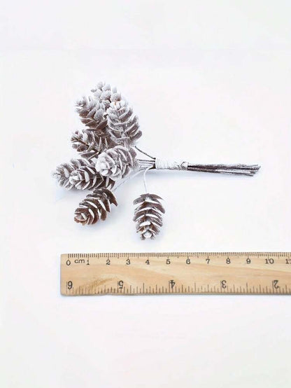 White Artificial Pinecones Set (10/30pcs), Decorative Pieces for DIY Christmas Wreaths, Bouquets & Winter Holiday Home Decor