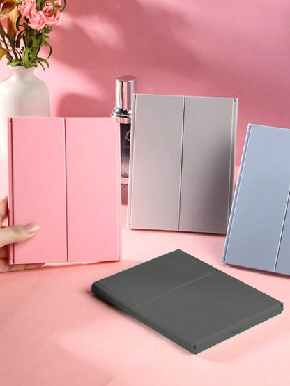 3-Sided Foldable Makeup Mirror, Ultra-Thin Portable Vanity Mirror for Travel or Home, Adjustable Compact Beauty Mirror Gift for Women (1pc)