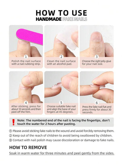 10pcs Short Trapezoid Press On Nails, Brown And White Capybara Design, Cute Handmade Acrylic Nails For Women Daily School Or Party Wear