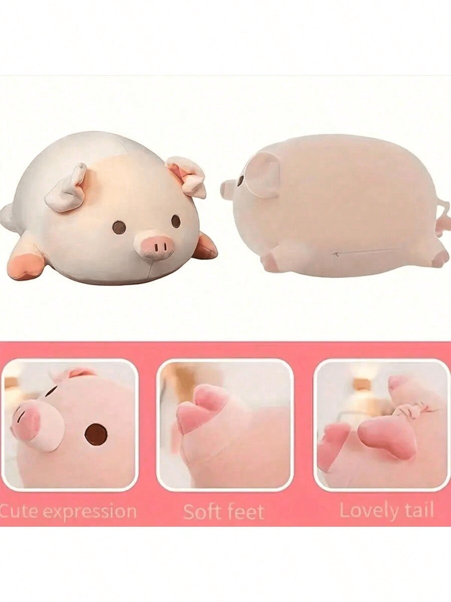 Cute Pink Pig Plush Doll, Soft Stuffed Animal Pillow for Room or Sofa Decoration