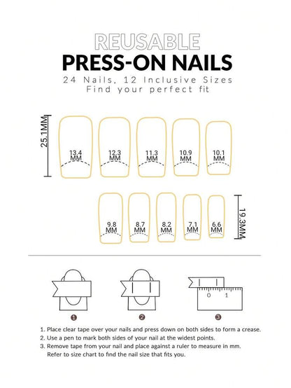 96pcs Long Square Christmas Press On Nails, Snowman Gingerbread Candy Cane Tree Star Design, Acrylic False Nail Set For Women Holiday Party Wear