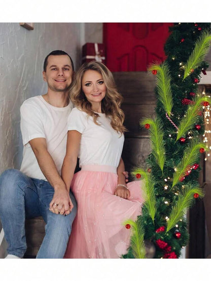 20pcs Christmas Elf Twig Set, Green & Red Artificial Branches with Flashing Orbs for DIY Christmas Tree Toppers, Garlands & Holiday Decor