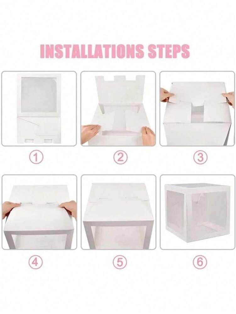 8pcs Transparent Baby Shower Boxes Set, 25cm Letter Balloon Boxes for Gender Reveal Party, Baby Boy or Girl Shower Decorations and Photography Props