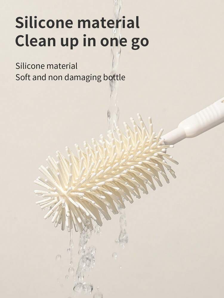 6-in-1 Baby Silicone Bottle Cleaning Set with Pacifier Brush, Straw Cleaner and Bottle Mouth Brush, Soft Bristle Tools for Newborn Feeding Essentials