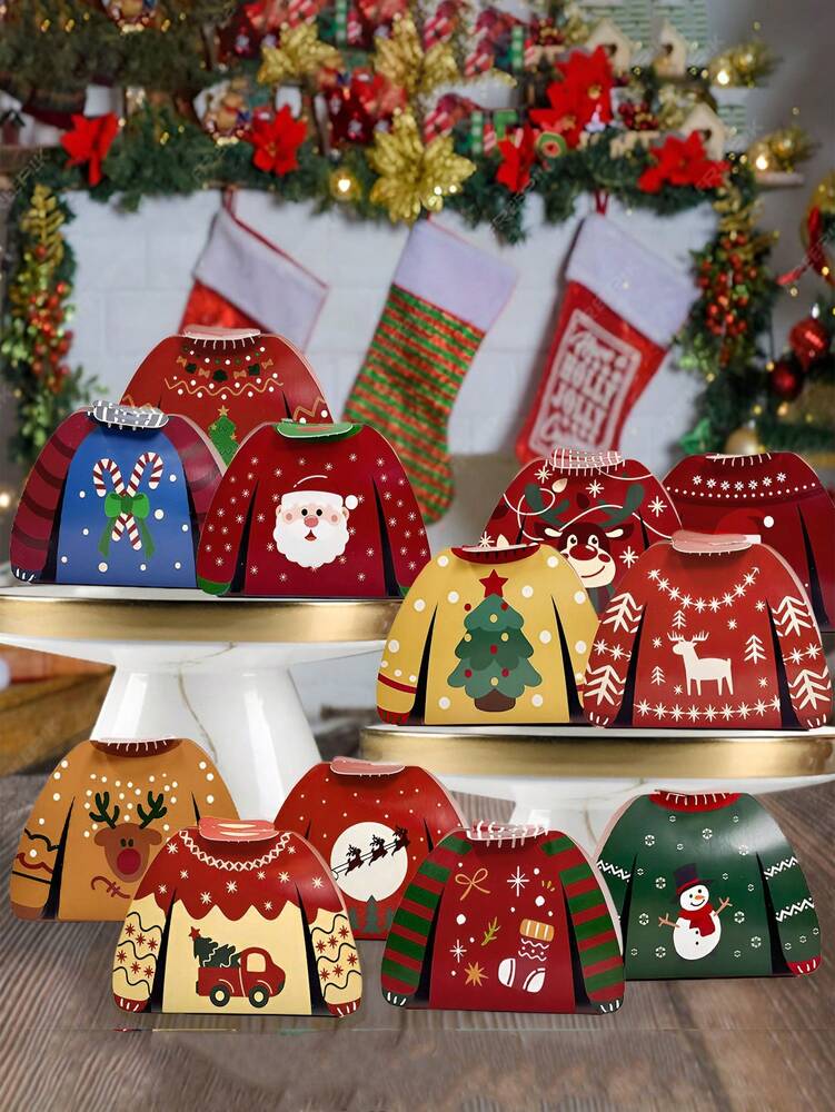 24-Piece DIY Christmas Gift Box Set, Small Festive Packaging Boxes for Presents, Party Favors, and Holiday Home Decorations