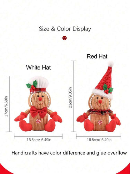 Gingerbread Man Christmas Decorations, Two Adorable Styles for Tabletop or Fireplace Display, Festive Holiday Ornaments for Home Decor