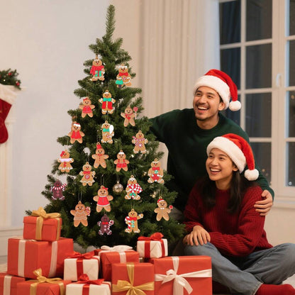 20pcs Gingerbread Ornaments for Christmas Tree, Cute Gingerbread Man Holiday Decorations for Tree & Home Decor